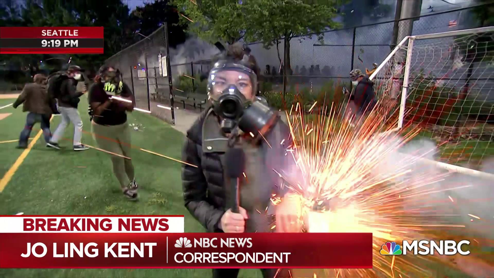 Nbc News Jo Ling Kent Hit By Flash Bang Grenade At Seattle Protest
