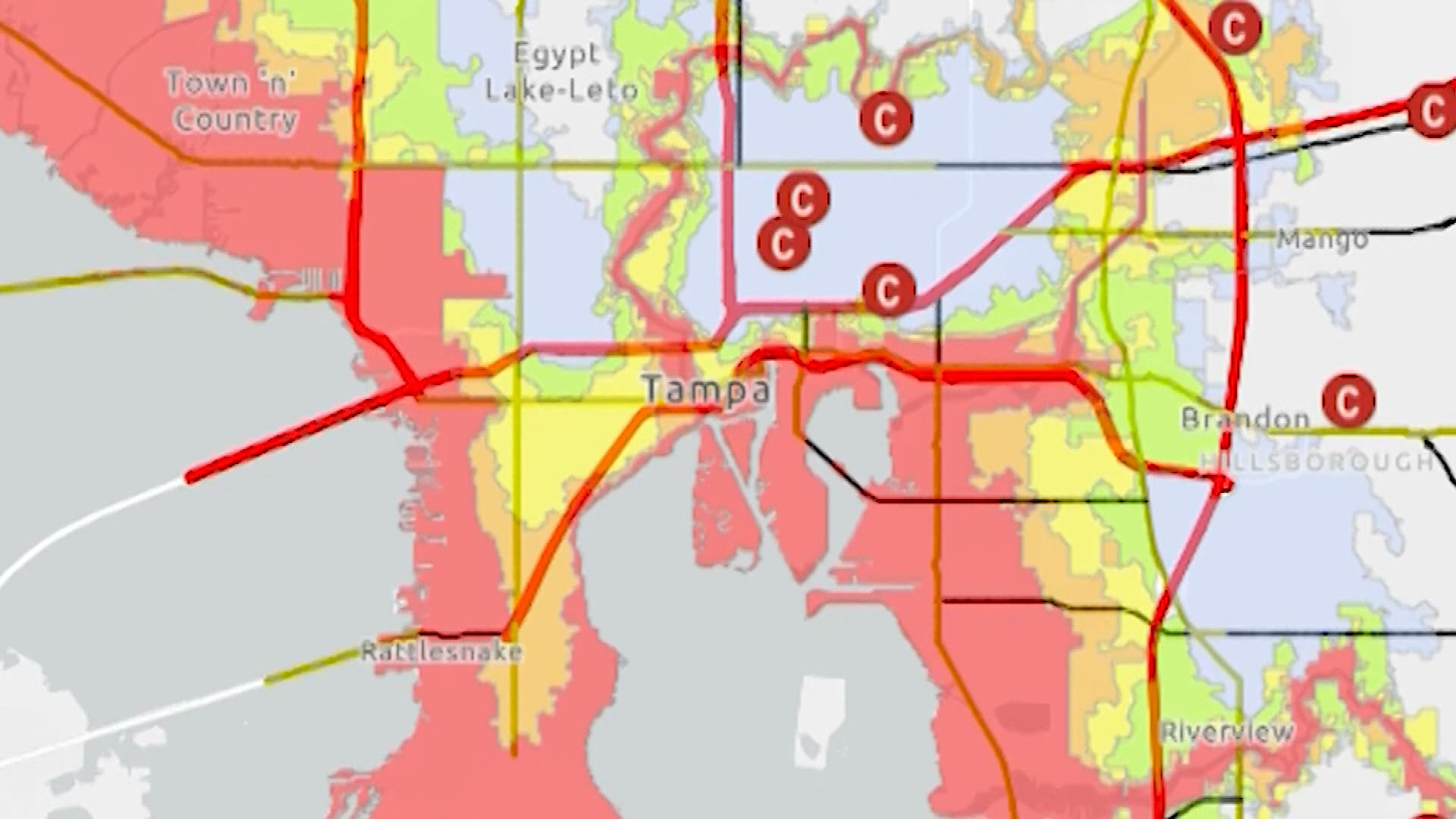 Hillsborough County - County Map Now Places Many Residents in New  Evacuation Zones