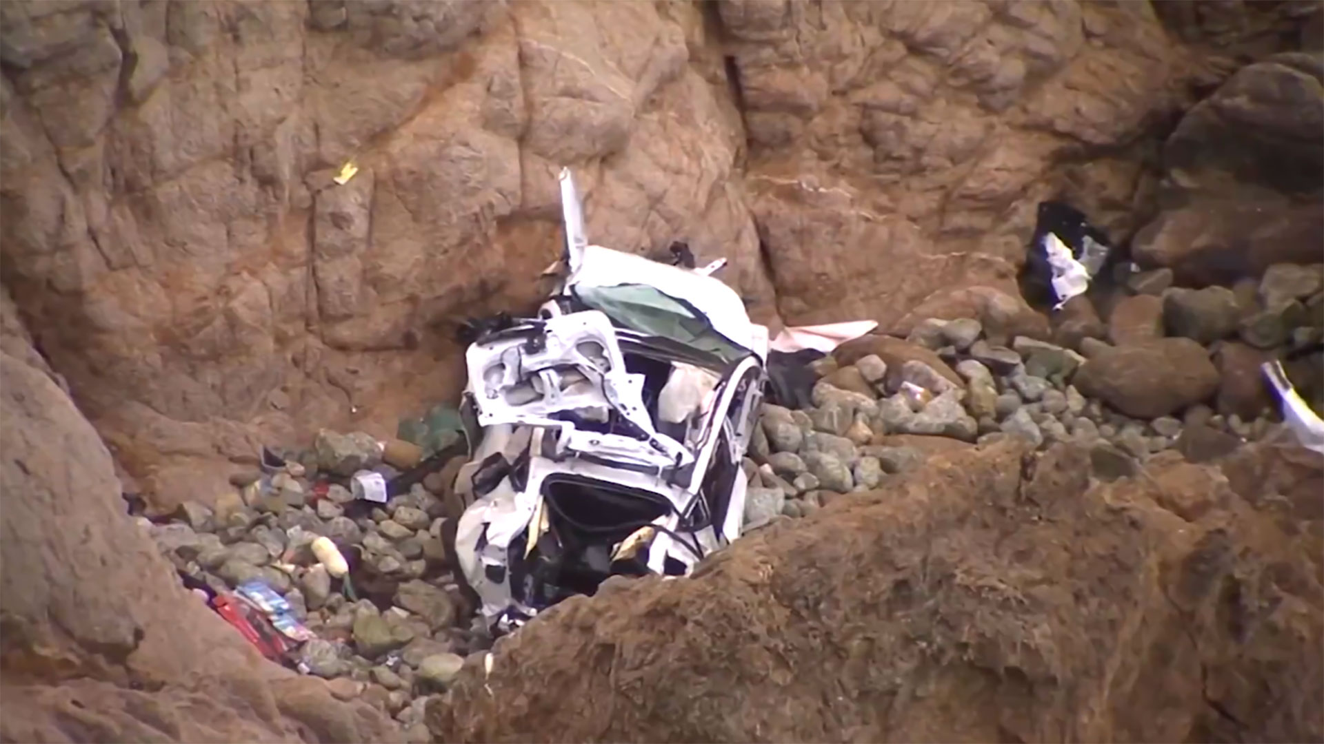 Wife says doctor husband deliberately drove their Tesla off a cliff with  the family inside