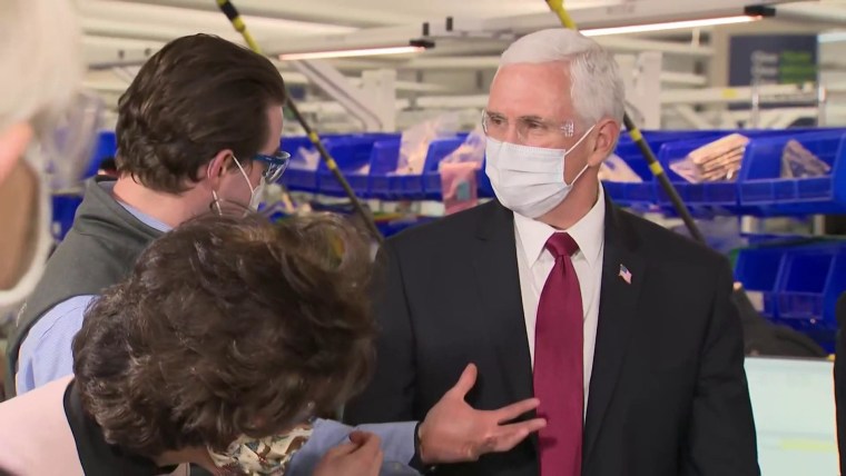 About face: Pence wears mask during visit to Indiana plant following criticism - NBCNews.com