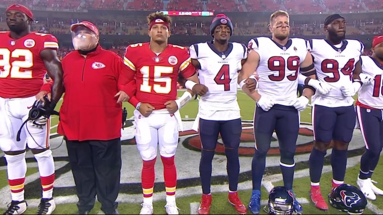 NFL players join arms for equality as season kicks off